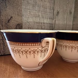 3 Regency Blue Royal Worcester Tea Coffee Cups